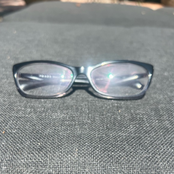 PRADA Women's VPR 15P 55016ZYY-1O1 135 Gloss Black Fade Semi-Cat Eye Frame Italy - Picture 4 of 13